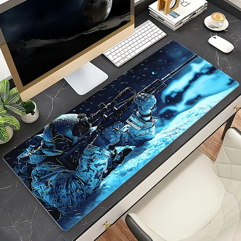 

Modern Extended Mouse Pad Minimal Desk Mat Comfort Cloth Surface Natural Rubber Base for PC Laptop Keyboard Office Desk Setup Wo