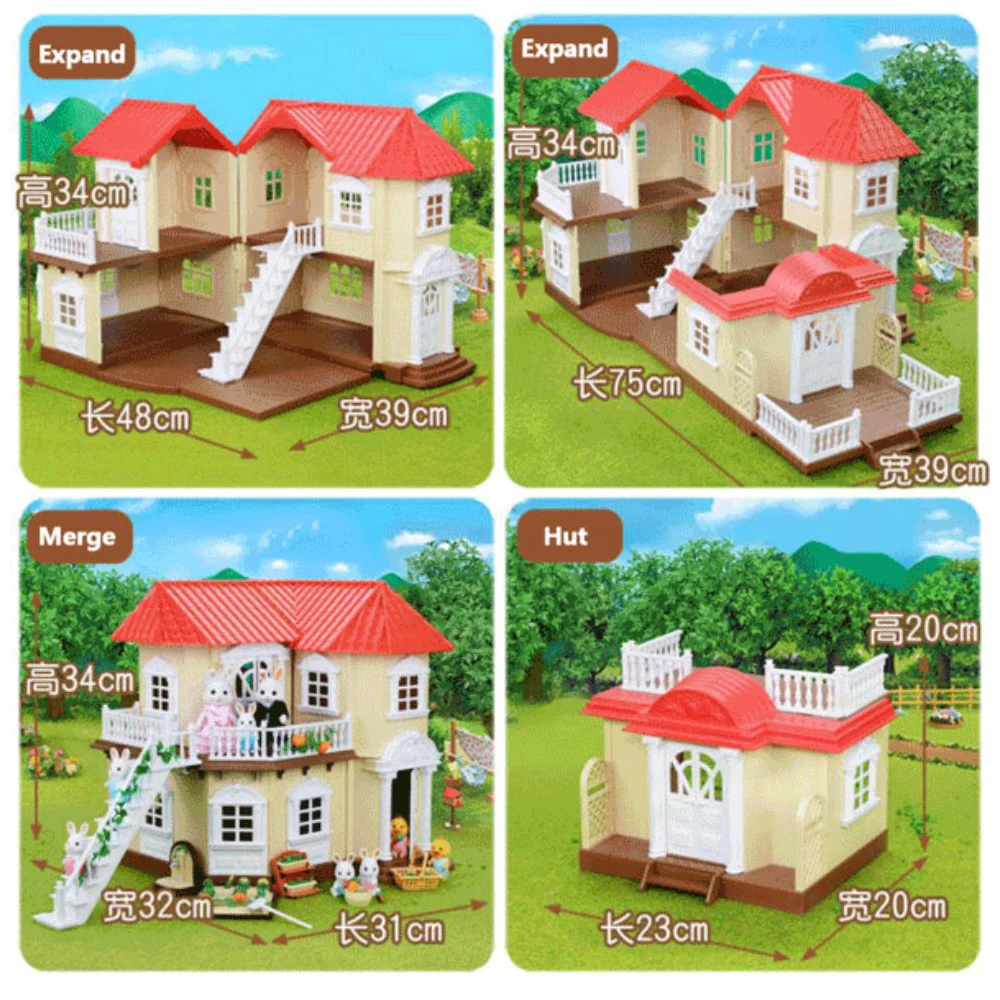 Classic House Miniature Items Forest Family Rabbit 1/12 Dollhouse Miniatures Te Game for Girls Kitchen Accessories Pretend Play