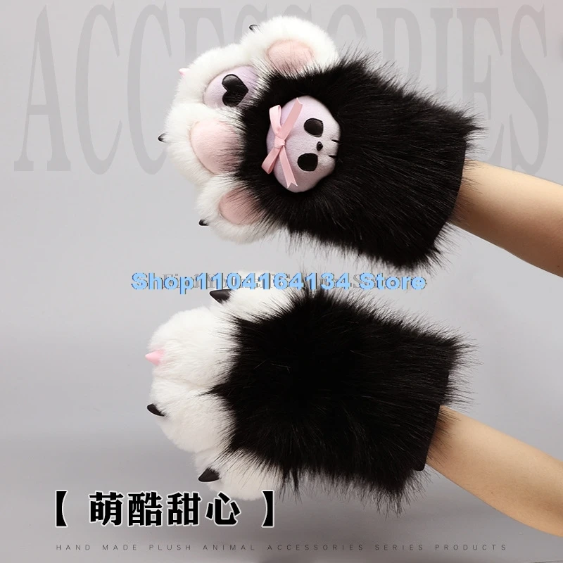 Furry Claw Gloves Cosplay Animal Comic-con Props Fursuit Dog Claw Fashion Woman Man Creative Sweet Cool Role Play Halloween