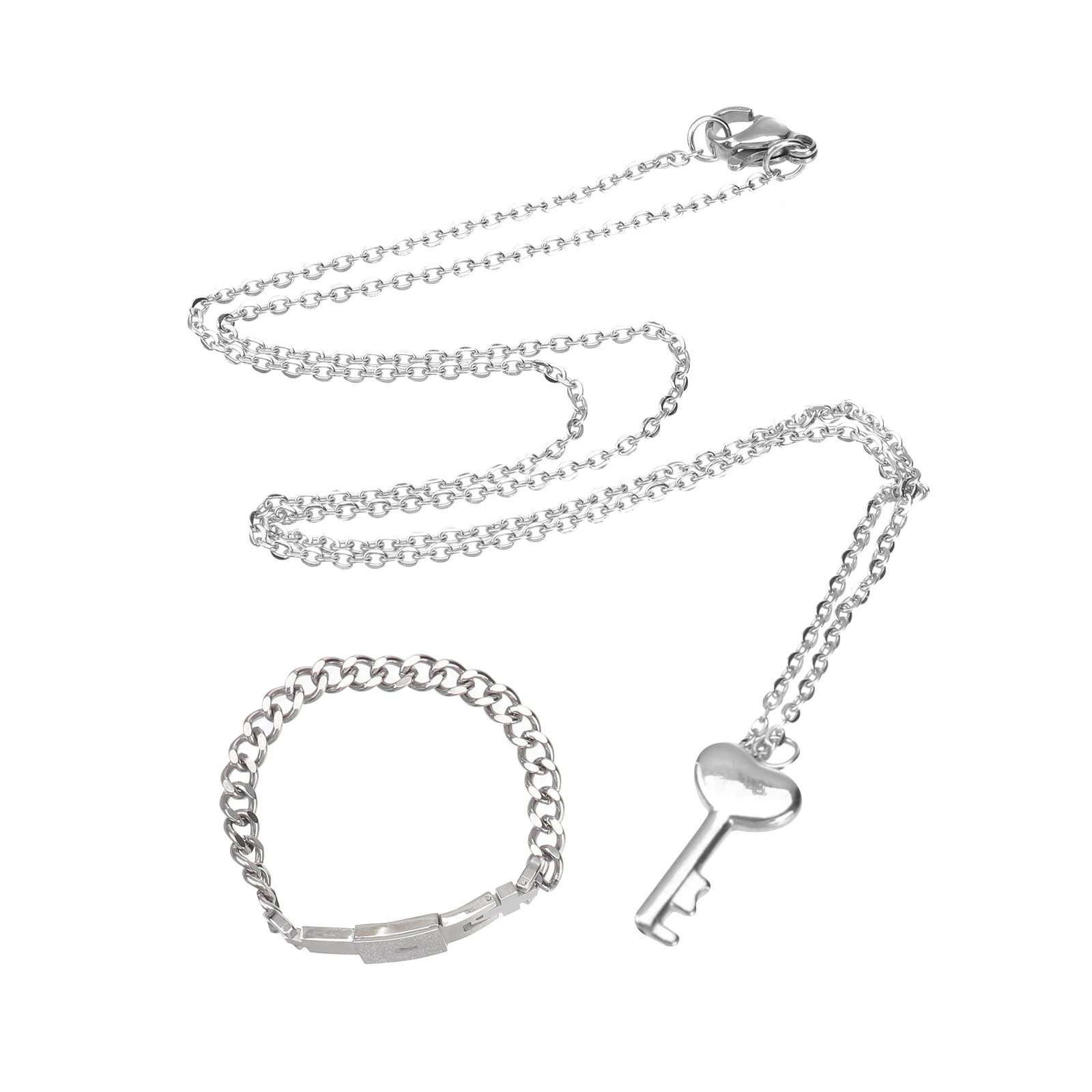 

1Pcs Titanium Steel Bracelet Concentric Lock Design Female Lock Male Hand Decorative Wrist Jewelry for Daily Wear