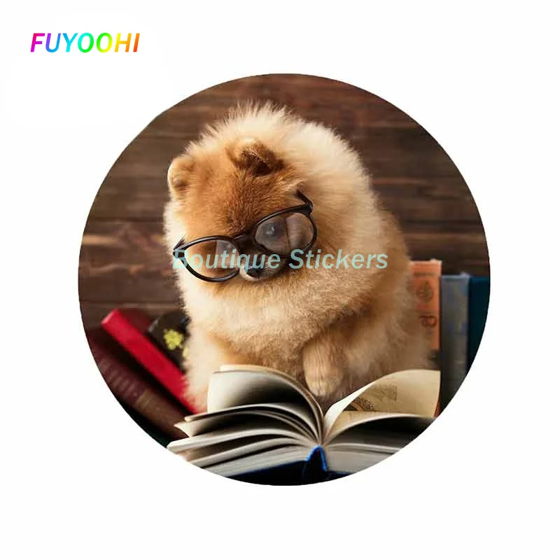 

FUYOOHI Exterior/Protection Boutique Stickers Pomeranian Dog Reading Book Creative Car Sticker DIY Anime Fashion VAN SUV Decals