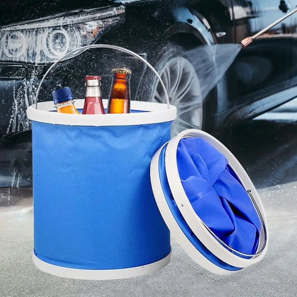 Oxford Cloth Folding Water Bucket Space Saving Water-Sprinkling Festival Car Folding Bucket with Handle Waterproof