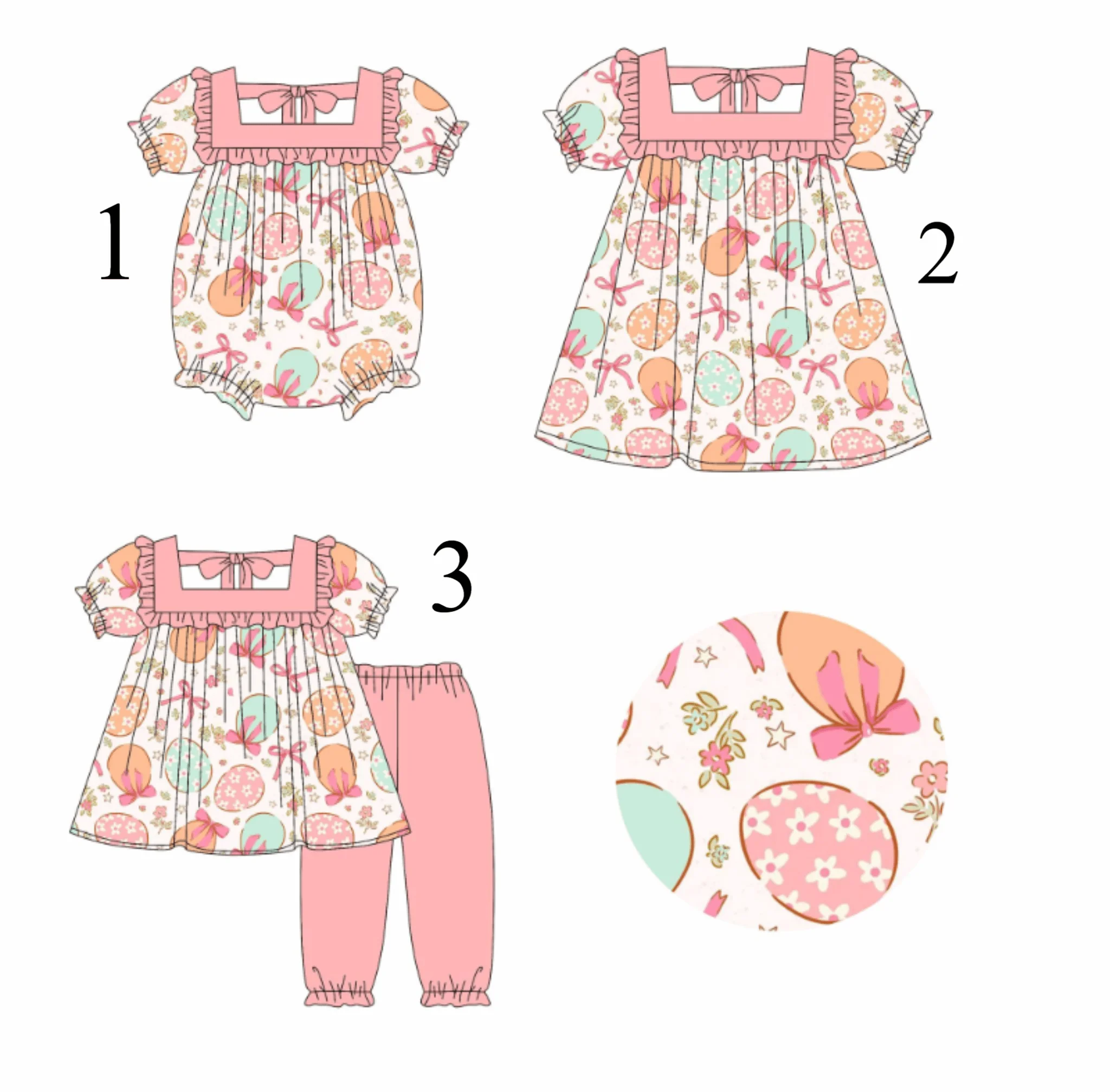 

Оптовая продажа, детская одежда для малышей, боди для девочек с пасхальным узором, платье для девочек, костюм для девочек, костюм из молочного шелка