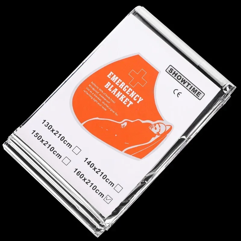 Multi - use Emergency Foil Thermal Blanket for Outdoor Survival, Rescue, First Aid, Explore, Camping, Hypothermia and Windproof