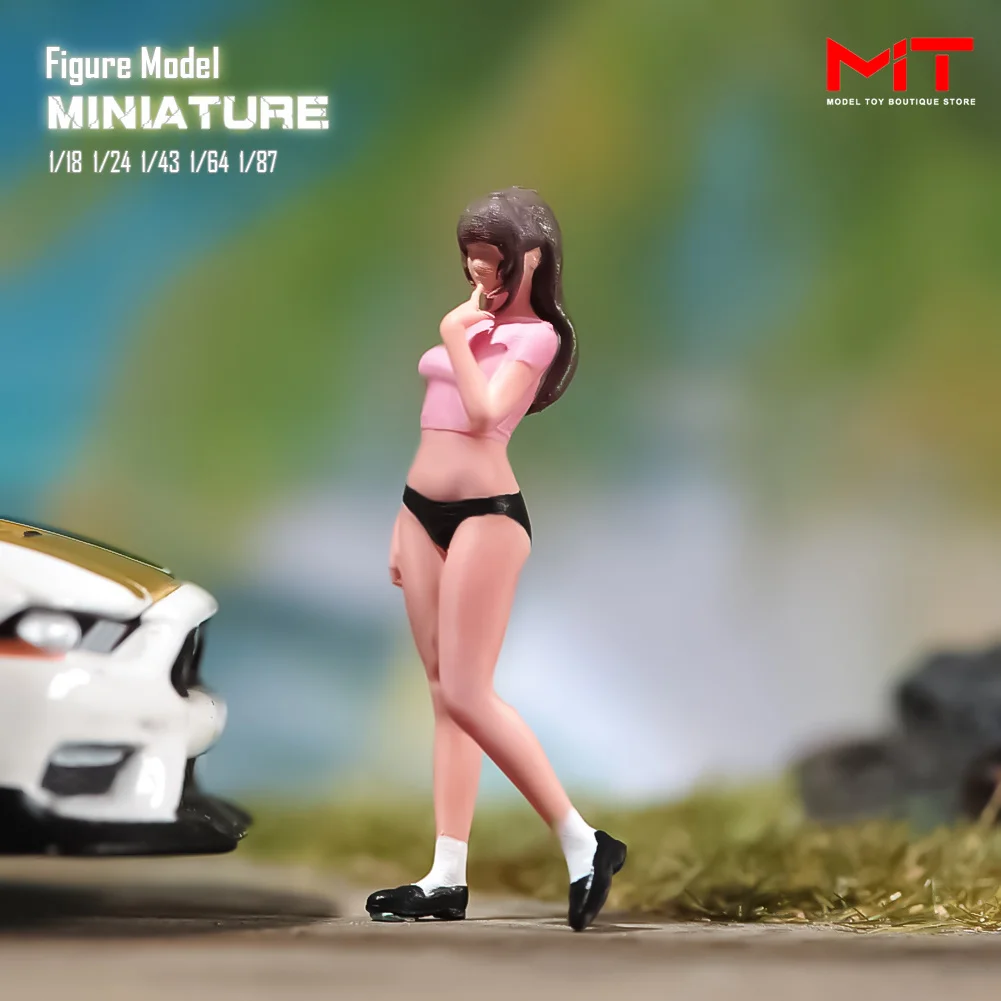 In Stock Painted Figures 1/87 1/64 1/43 1/24 1/18 Shy Girl Glamour Female Miniatures Mini Doll Model Photographer Scene Props