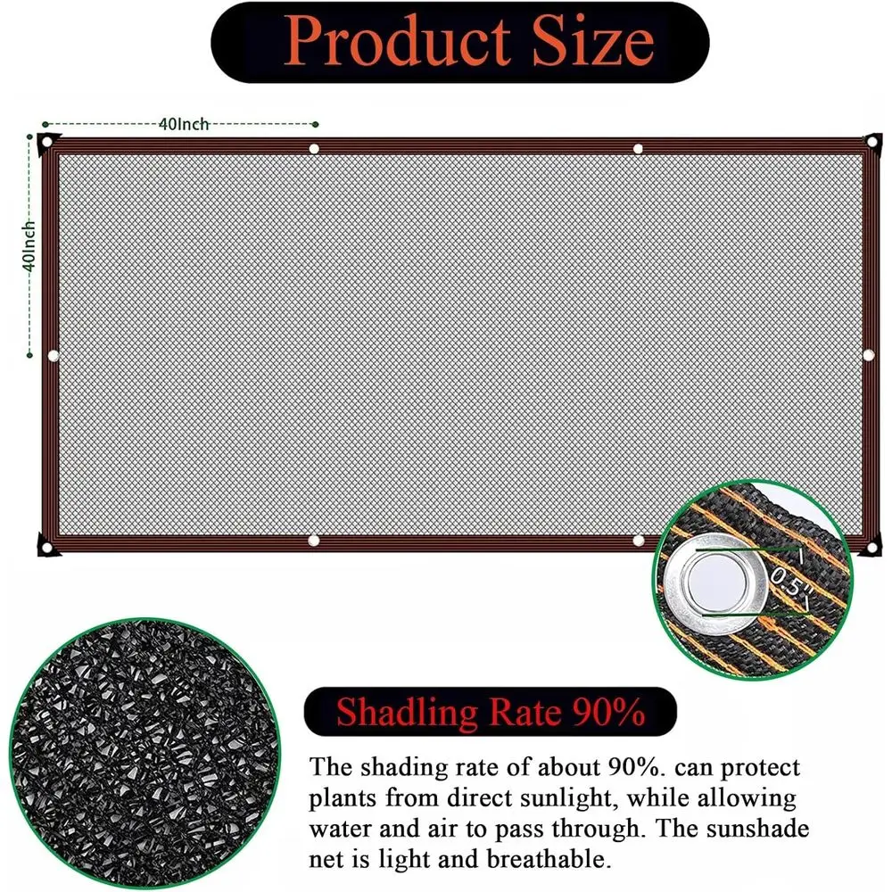 90% Black Shade Mesh for Outdoor Pergola, Patio, Plants, and Chicken Coop (8x10ft)