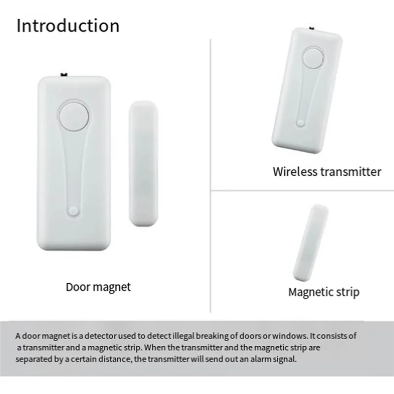 Y45A-433Mhz Sensor magnético inalámbrico de puerta y ventana sistema Alartor de seguridad para el hogar Kits de Alartor antirrobo