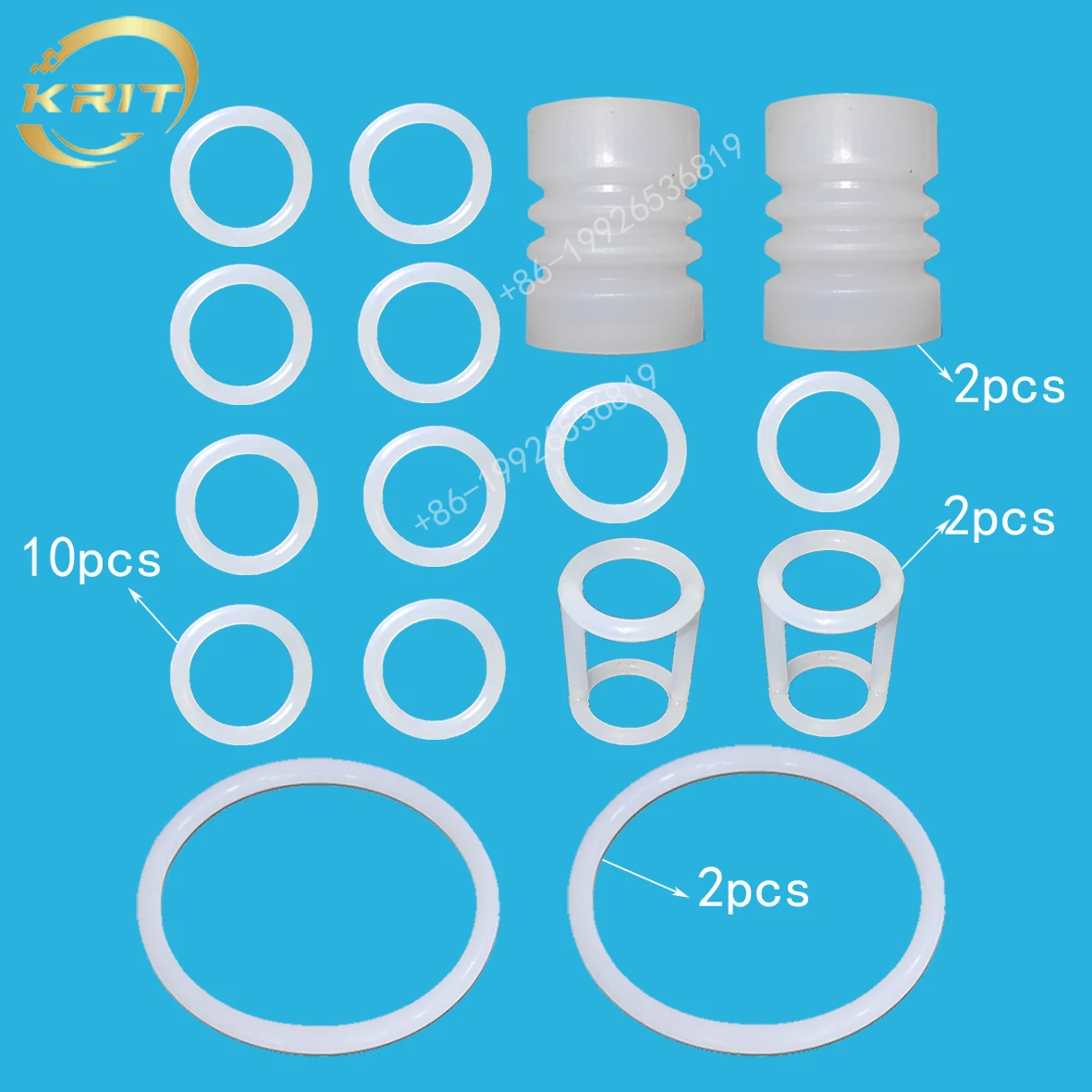 O Silicone Sealing Rings Corrugated Sleeve H Shaped Gaskets Mixed Pack Ice Cream Maker Parts For BQL Soft Serve Machines 16 PCS