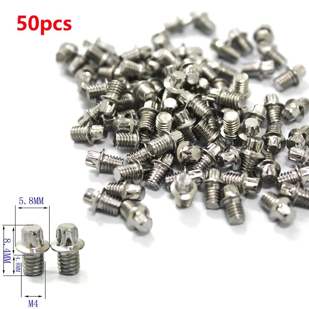 50pcs Bicycle Pedal Pins Wrench Pedal Pin Replacement Riding Silver Color 72x30x17mm Accessories Cycling Parts