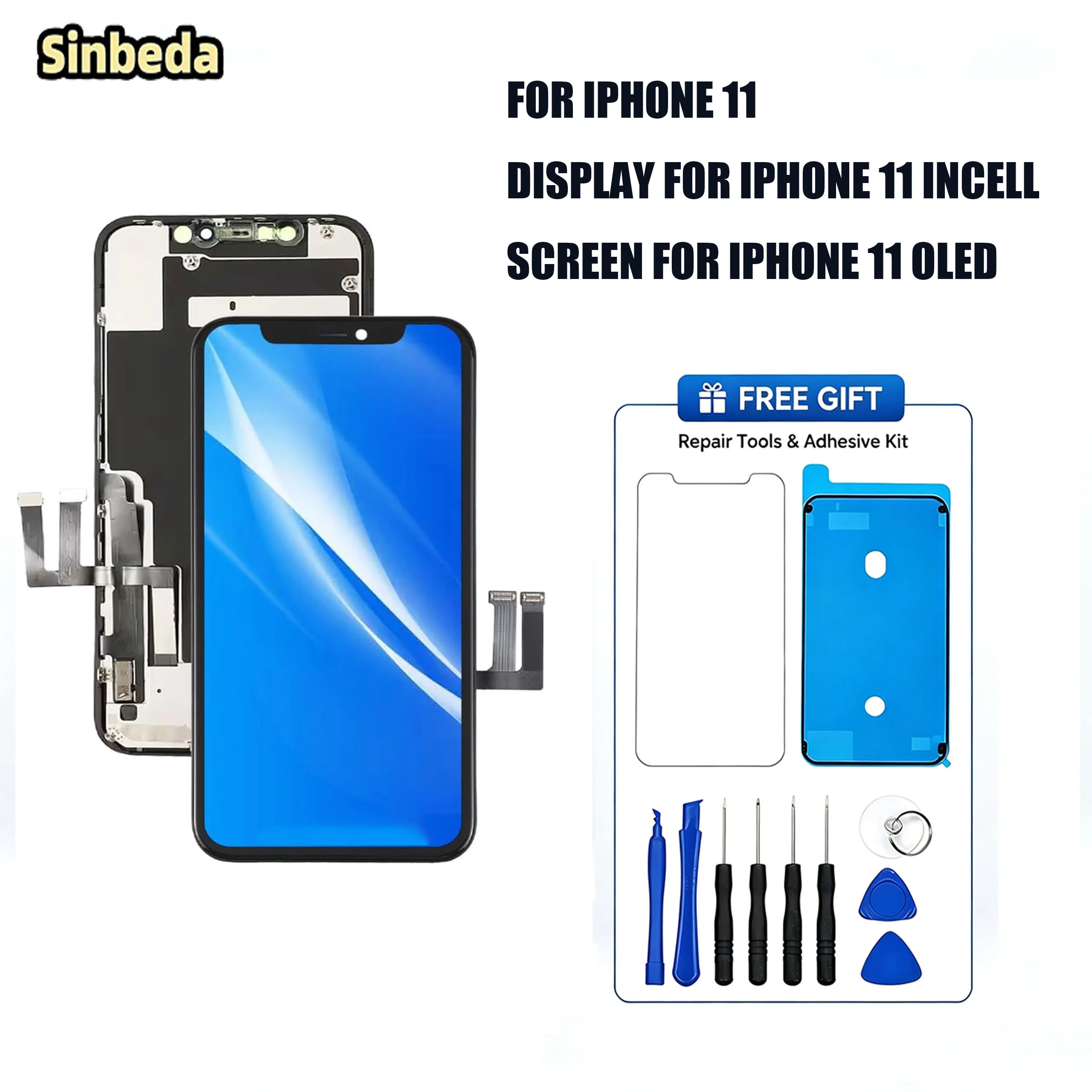 Oled Incell Display For iPhone 11 Replacement Screen 3D Touch Digitizer Assembly With Repair Tools Easy Installation
