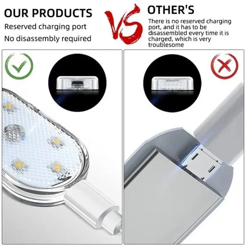 Kabellose LED-Leuchten für Autoinnenraum, Auto-LED-Innenbeleuchtung, USB-Aufladbare Automotive Neon-Akzentbeleuchtung – Detail 6
