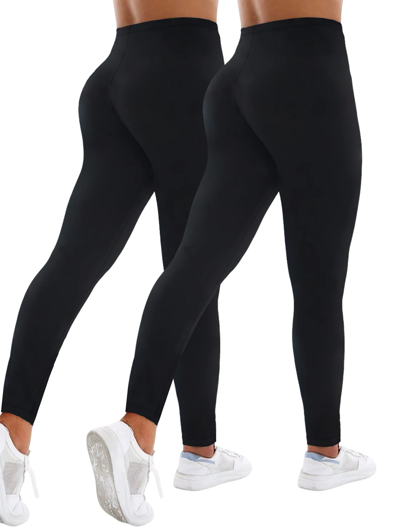 

2 Pack Women's Super Soft Leggings High Elasticity No See Through Workout Yoga Running Athletic Push Up Gym Fitness Leggings