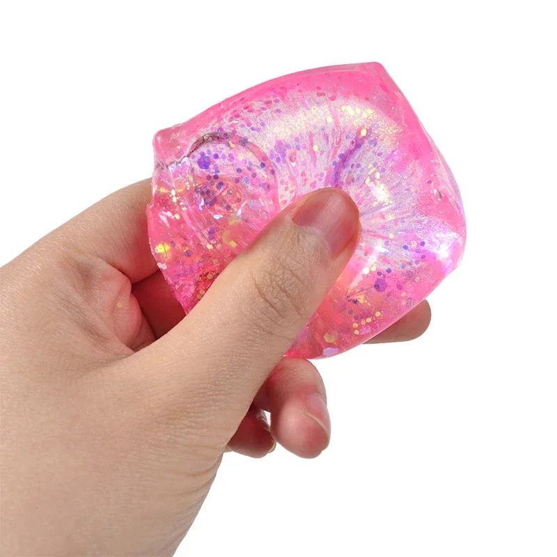 Maltose simulation tofu small ice cubes anti-adult stress slow rebound aurora colorful extrusion TPR block decompression toy - Detail 1