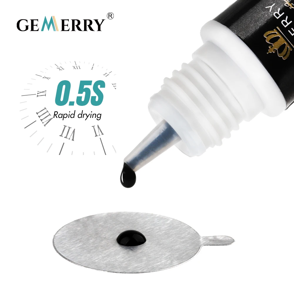 Gemerry-pegamento para extensión de pestañas NaNo Tek 0.5s, Adhesivo de secado rápido, resistente al agua, duradero, injerto, herramientas de