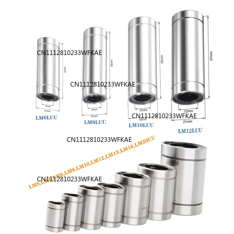 4/10pc LM6UU LM8UU LM10UU LM8LUU LM6LUU LM12UU LM3UU LM4UU LM14UU Long Type 8mm Linear Ball Bearing CNC Parts for CNC 3D Printer