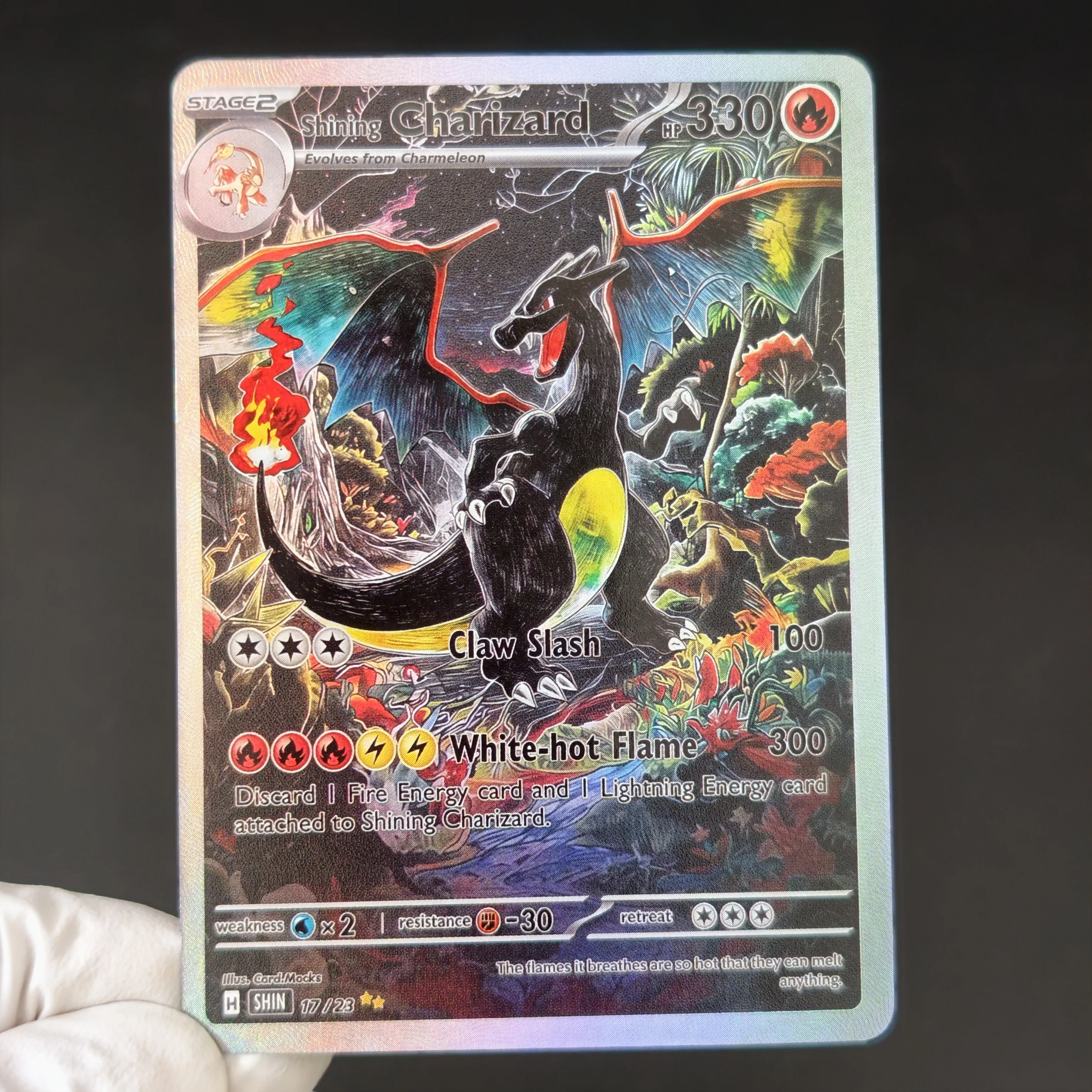 DIY 10PCS TCG SHIN Shining Charizard EX Karte Englisch Gengar EX Persian Rapidash Gardevoir Barboach Mewtwo Holo Texturkarten