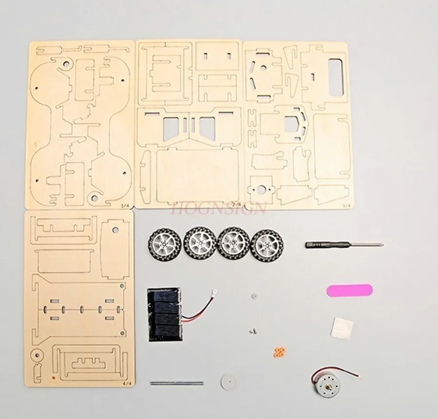 Jouet d'expérimentation scientifique fait à la main pour étudiants, technologie de camion solaire bricolage, invention créative, 1 ensemble