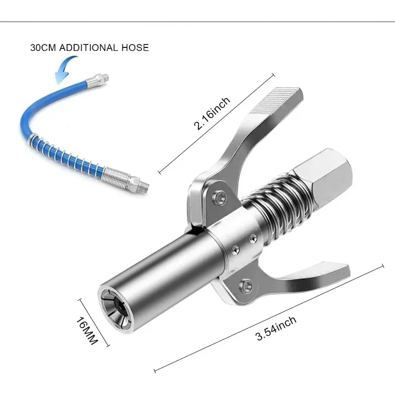 Mini Grease Gun Coupler 10000PSI Manual Grease Pump Head Syringe Lubrication Nozzle Oil Pump Filling Tool Grease Injector Nipple