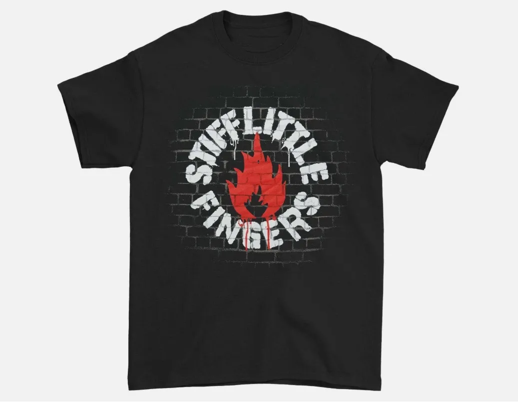 Stiff Little Fingers Wall T-shirt Black Color Full Size