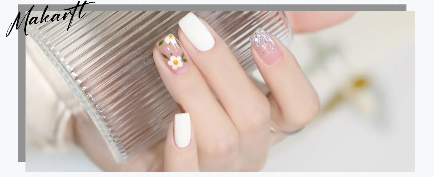 Makart Gel Nagellack Liner Set 8ml, 2 Farben Nail Art Sommer Französisch Politur weiß schwarz für Französisch Spitze Wirbel ziehen Nagel einweichen – Detail 10