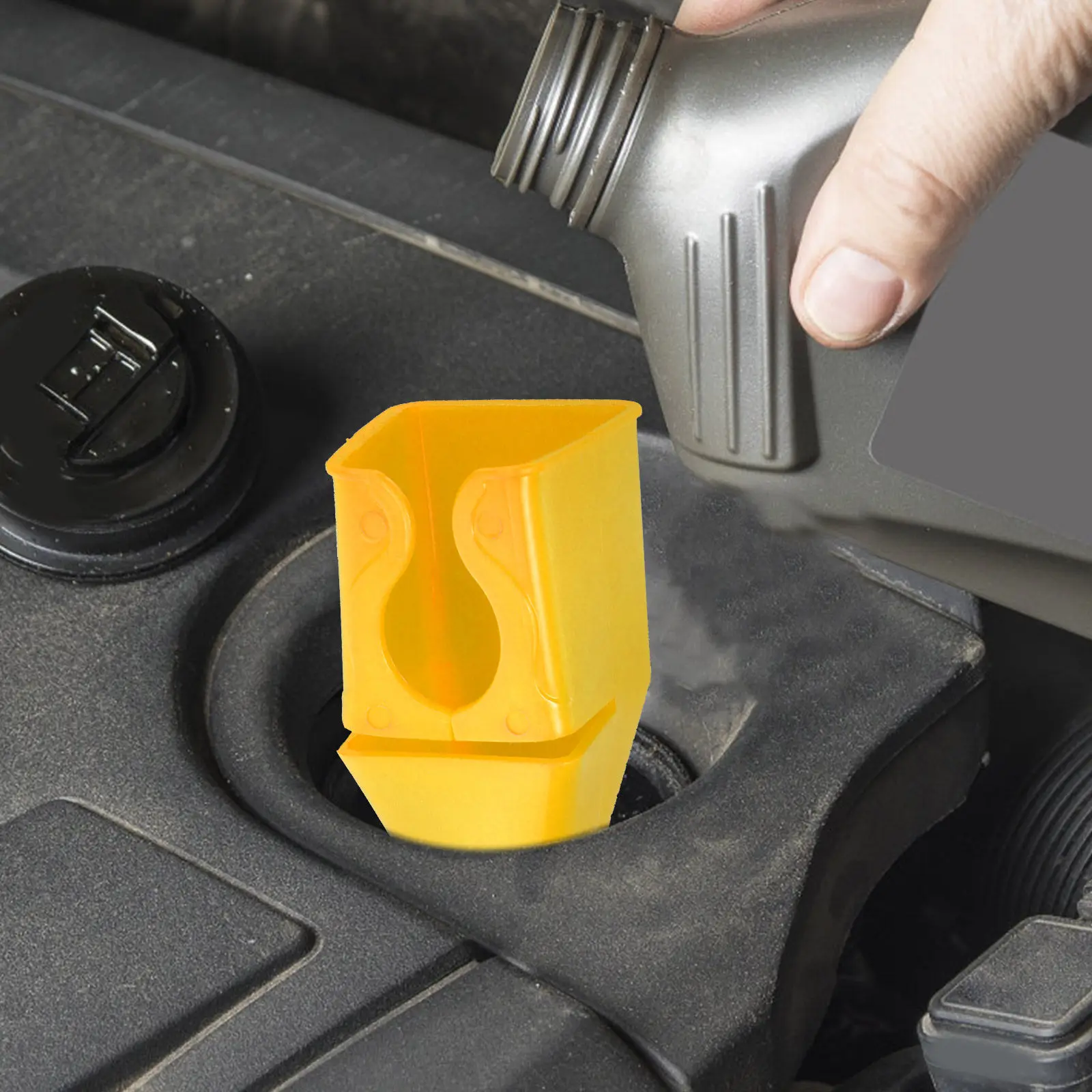 8Pcs Flexible Oil Funnel Set with Adjustable Hose Secure Snap Clasp for Auto Oil Change Transmission Gas Filling Car Motorcycle