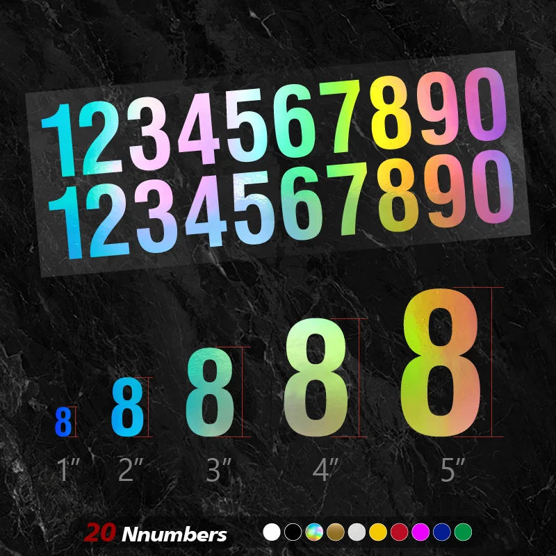 Autocollants de moulage de décalcomanie de numéro de vinyle auto-adhésif, pièces de réglage de voiture, code aciers, téléphone portable, maison, moto