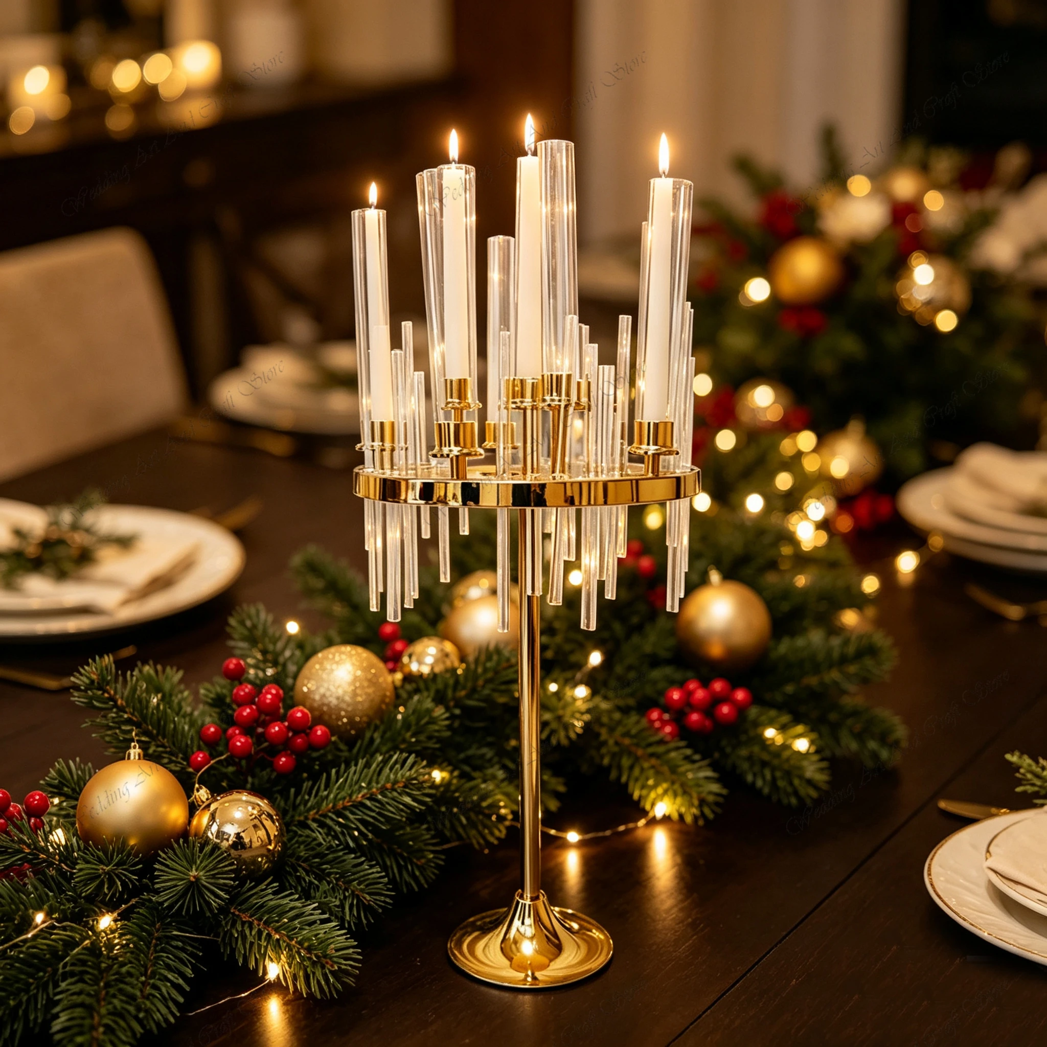 8pcs f30 108-125cm Wedding Celebration 9 Head Metal Candlestick Road Guide for Wedding Hall Banquet Hotel Table Decor ivy1321