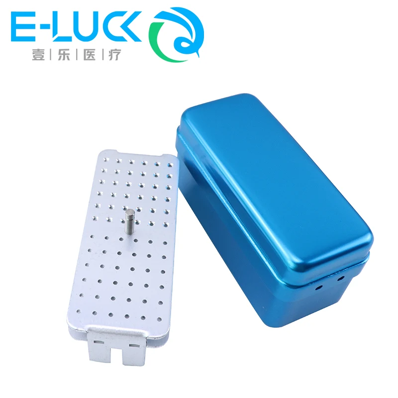 72 Holes Dental Diamond Bur Holder Endodontic Sterilization Box Cleaning Stand Autoclavable Box Organize Aluminum Case