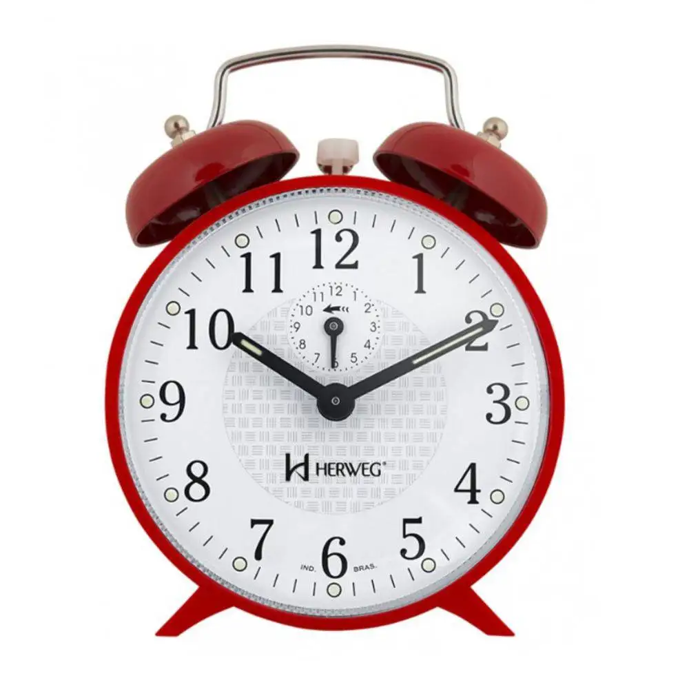 Retro Style String Analog Alarm Clock Decorative Sound High Bell 2206 model Herweg RED