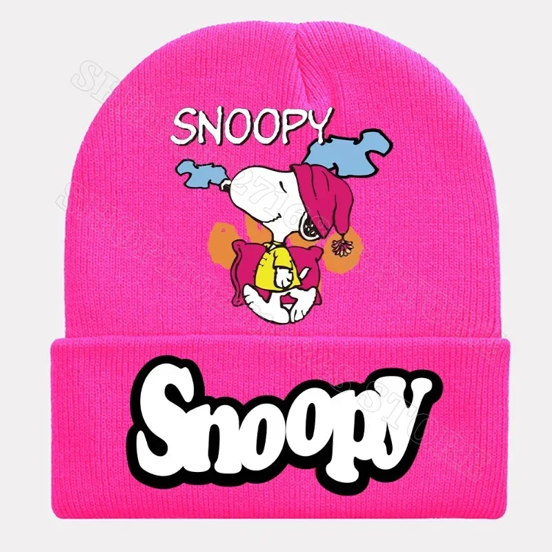 Snoopy Child Knitted Hats Boys Girls Beanies Cute Cartoon Anime Graphic Print Bonnets Warm Comfortable Caps Birthday Party Gifts