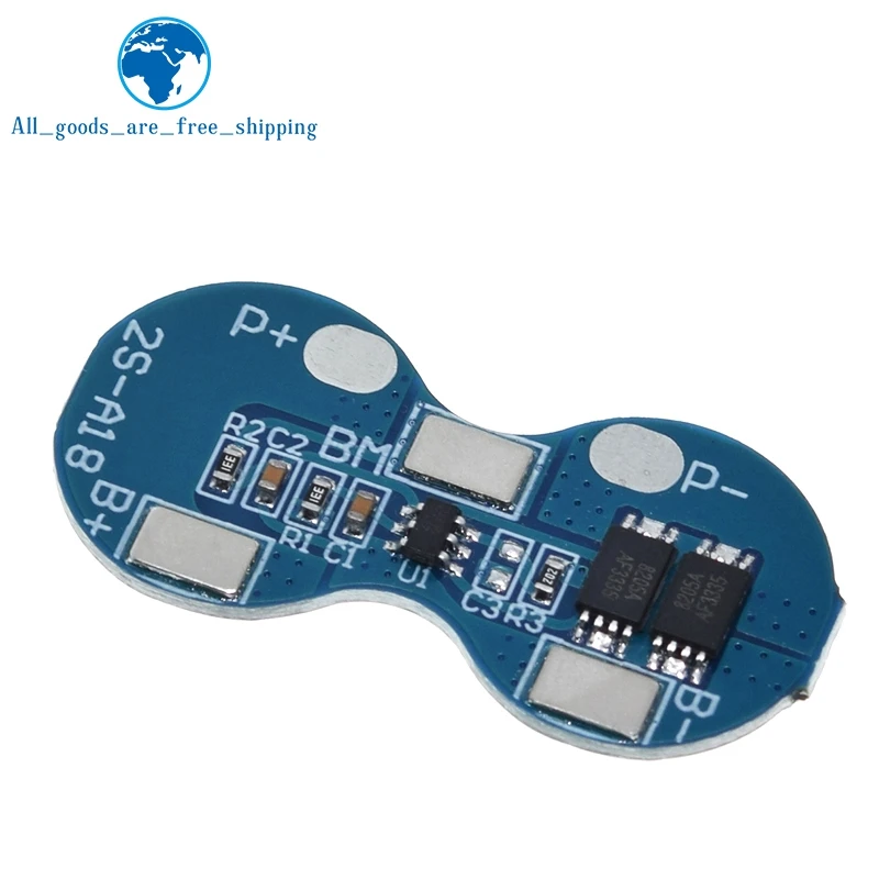 2S Li-ion 18650 Lithium Battery Charger Protection Board 7.4V Overcurrent Overcharge Overdischarge Protection 4A 2 Series BMS