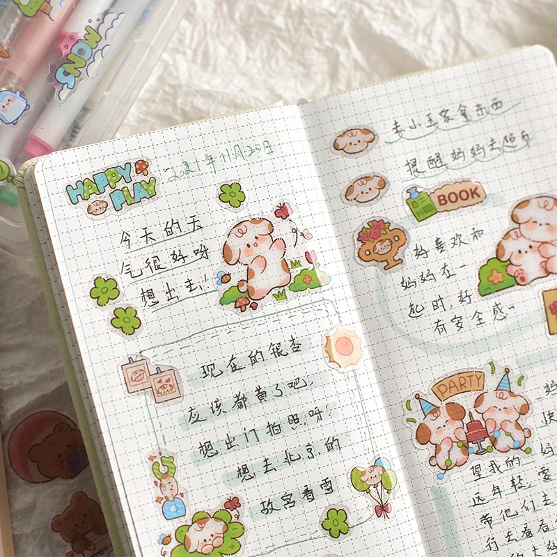 Epoxy Crystal Stickers Lamb Tea Party Series Transparent Three-dimensional Decorative Handbook Material Stickers 8 Types