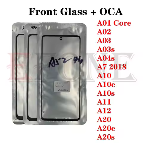 For Samsung A20e A20s A20 A7 2018 A12 A11 A10e A10s A10 A04s A03s A03 A02 A01 Core Touch Screen Out Glass LCD Front Panel + OCA