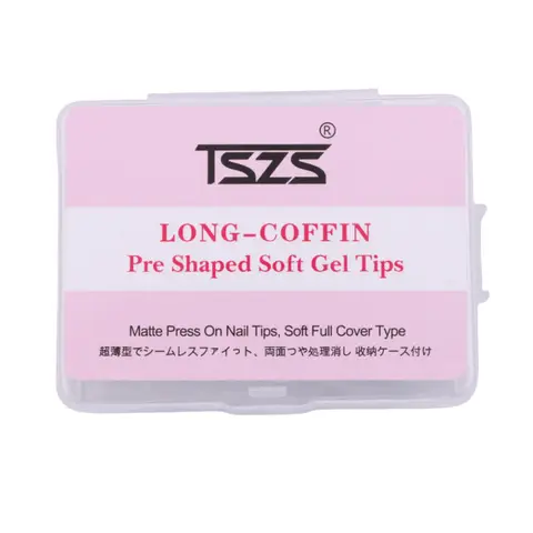 TSZS 50 पीस/बॉक्स कॉफ़िन स्टिलेट्टो स्क्वायर सॉफ्ट जेल टिप्स पारदर्शी फुल कवर मैट सिंगल साइज़ सैलून DIY नकली नाखून 10 best sales पूर्ण कवर नाखून - №7