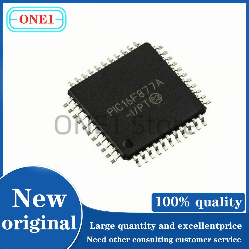 1PCS/lot New original PIC16F877A-I/PT PIC 4V~5.5V 20MHz 33 14KB TQFP-44(10x10) Microcontroller Units (MCUs/MPUs/SOCs) ROHS