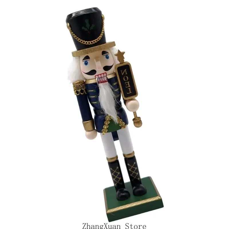Weihnachts-Nussknacker-Figur, Holzsoldat, Kerzenständer für saisonale Tischdekoration, 3 x – Detail 7