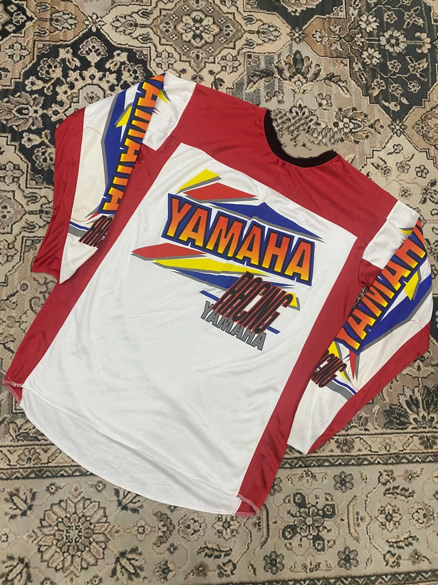 YAMaha Racing 2026 Summer New Retro Elegant Long-sleeved Riding Suit Men's Racing Oversized Breathable Quick-drying Sports Shirt