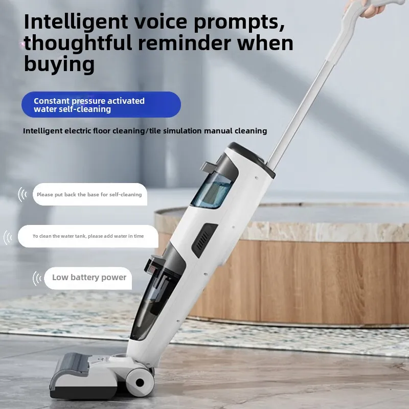 데야카 올인원 핸드헬드 스위퍼 및 바닥 스크러버 건습식 자가 세척 전기 걸레 드롭쉬핑 가능