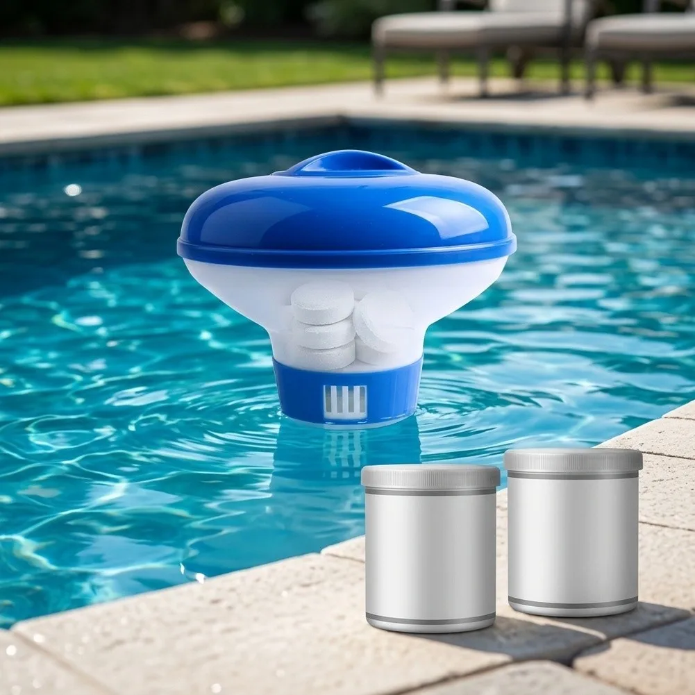 Two Piece Pool Cleaning Tablets Designed for Immediate on For Cloudy Water Appearance in Residential Swimming Facilities