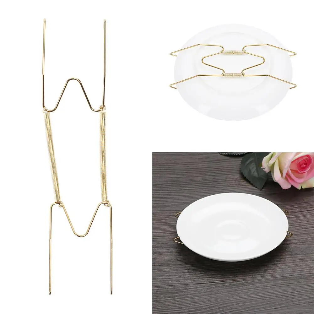 ファッションインビジブルスクエアウォールディスプレイプレートディッシュハンガースプリングホルダーW型フック