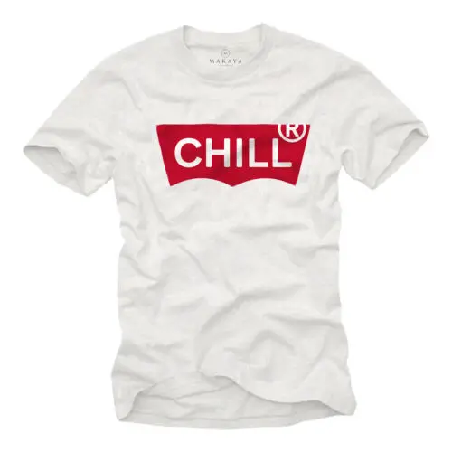 Lustiges Sprüche T-Shirt Herren CHILL Druck Motiv Logo Jungs Männer Geschenke