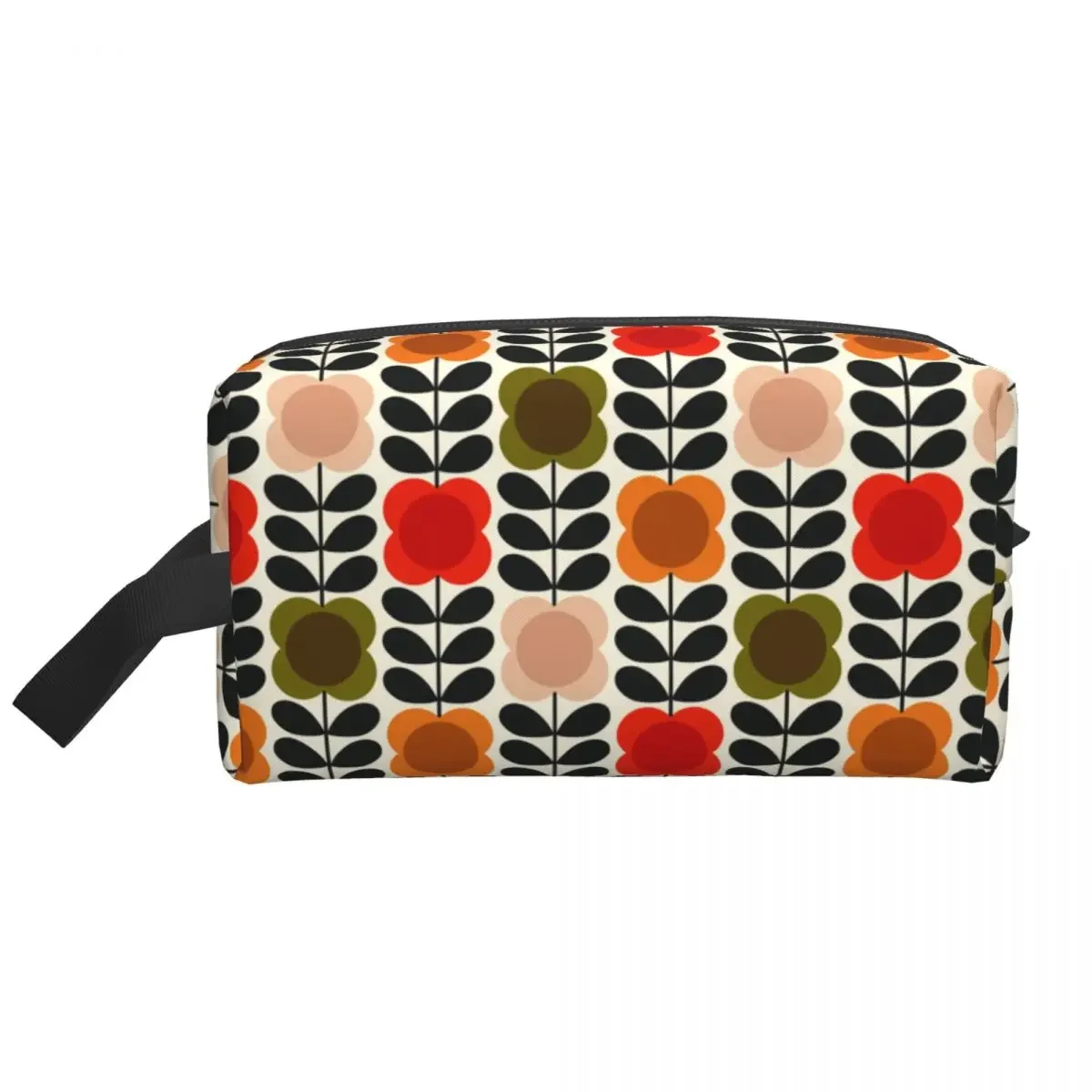 Custom Travel Orla Kiely Spot Flower Stem Tomato Pink Toiletry Bag Makeup Cosmetic Organizer Women Beauty Storage Dopp Kit Box