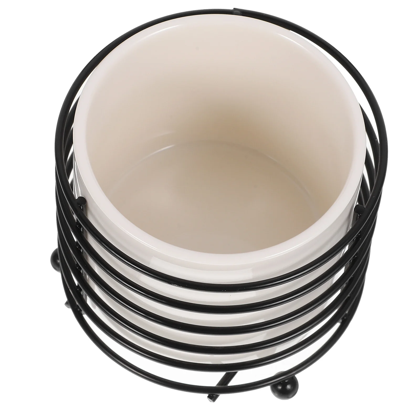 Desk Makeup Brush Holder Ceramic Pen Organizer Metal Art Stand Office Stationery Storage Container Pen Holder Pencil Cup