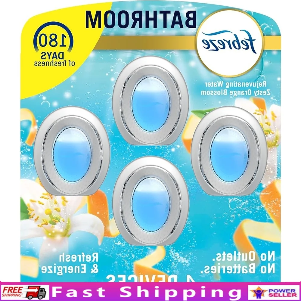 

Освежитель воздуха для борьбы с запахом, воск, 45 дней Zesty, оранжевый цвет, без батареек, без грязи, идеальный шкаф для ванной комнаты, кухни