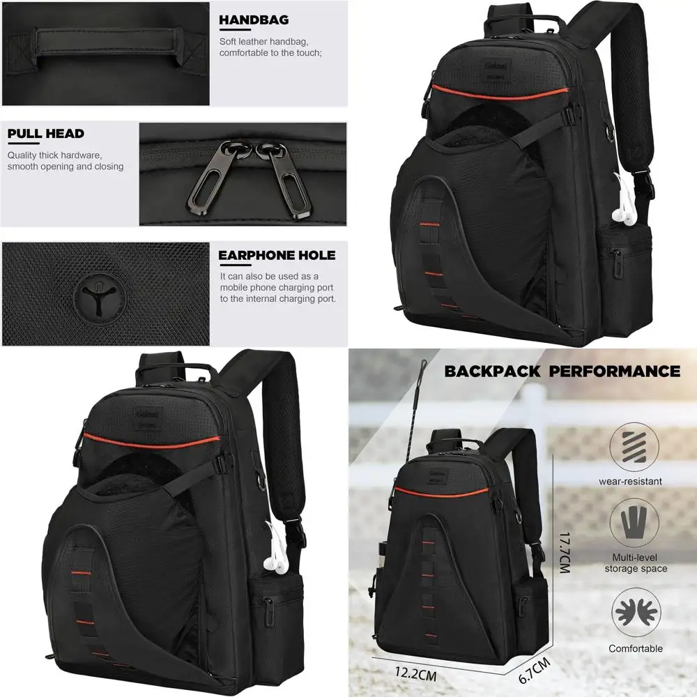 

Rider's Waterproof Backpack with Helmet & Boot Storage, Multi-Compartment Equestrian Gear Bag
