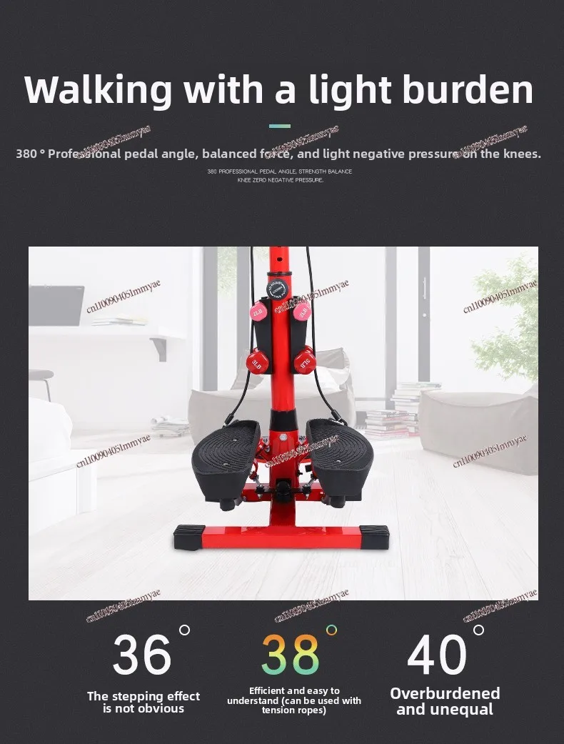 Multifunctional Armrest Twisting Waist Hydraulic Stepper, Foot Pedal Machine, Slimming with Dumbbells  Plate Fitness Equipment