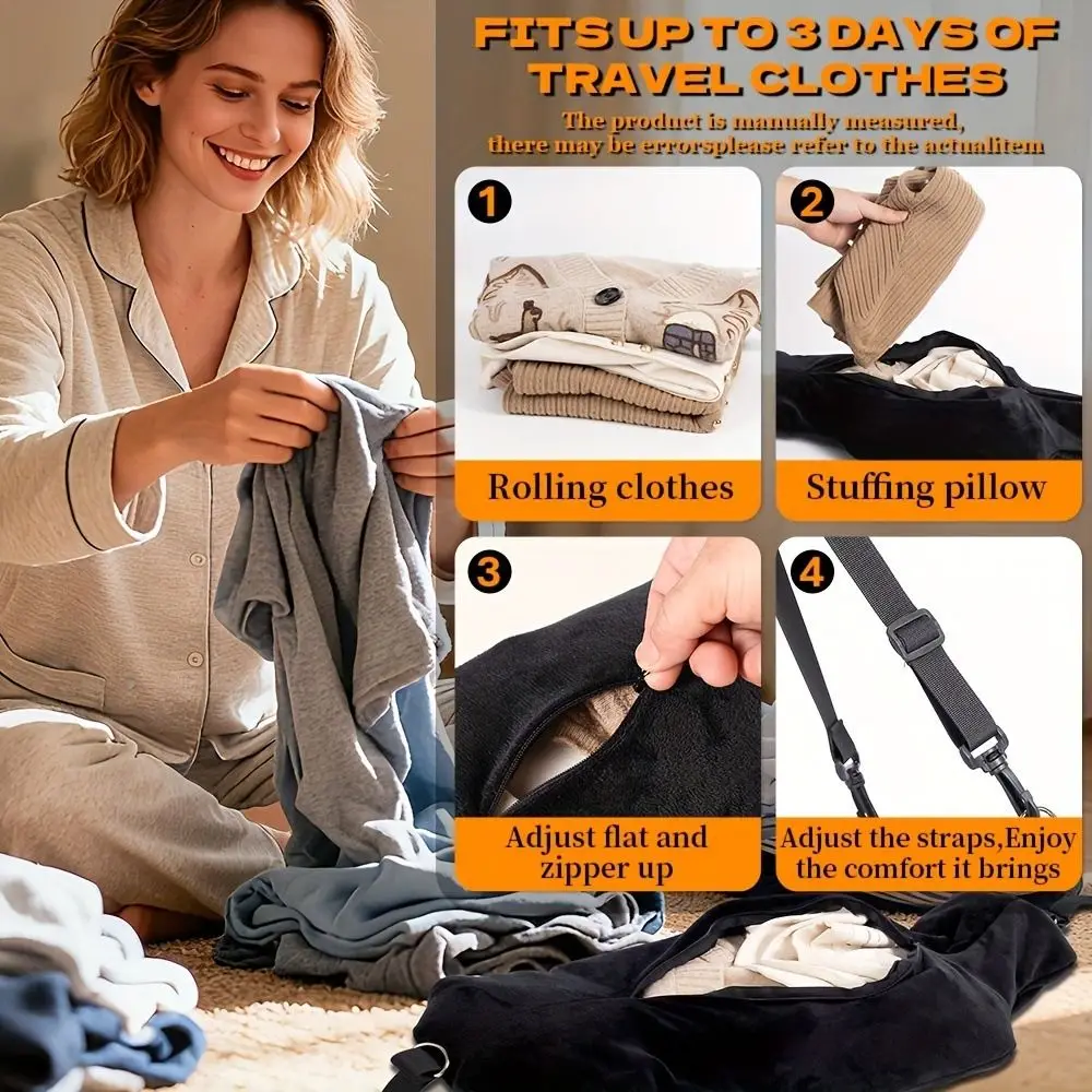 Adjustable Fillable Neck Pillow Multi-Functional Stuff With Clothes Travel U-Shaped Pillow Comfortable Washable