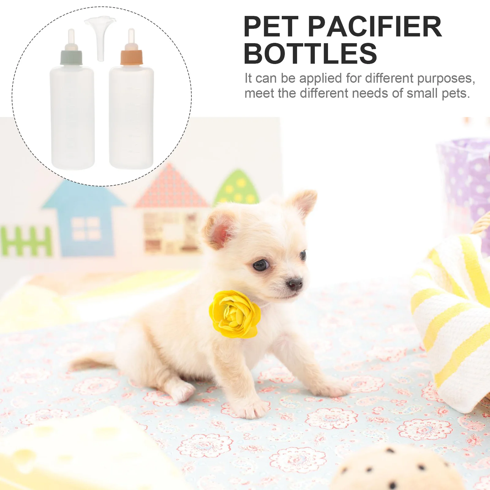 

4pcs Pet Pacifier Bottles Rabbit Feeding Silicone Baby Supplies Bunny Feeders Dog Cat H Feeding Small Animals Easy Clean