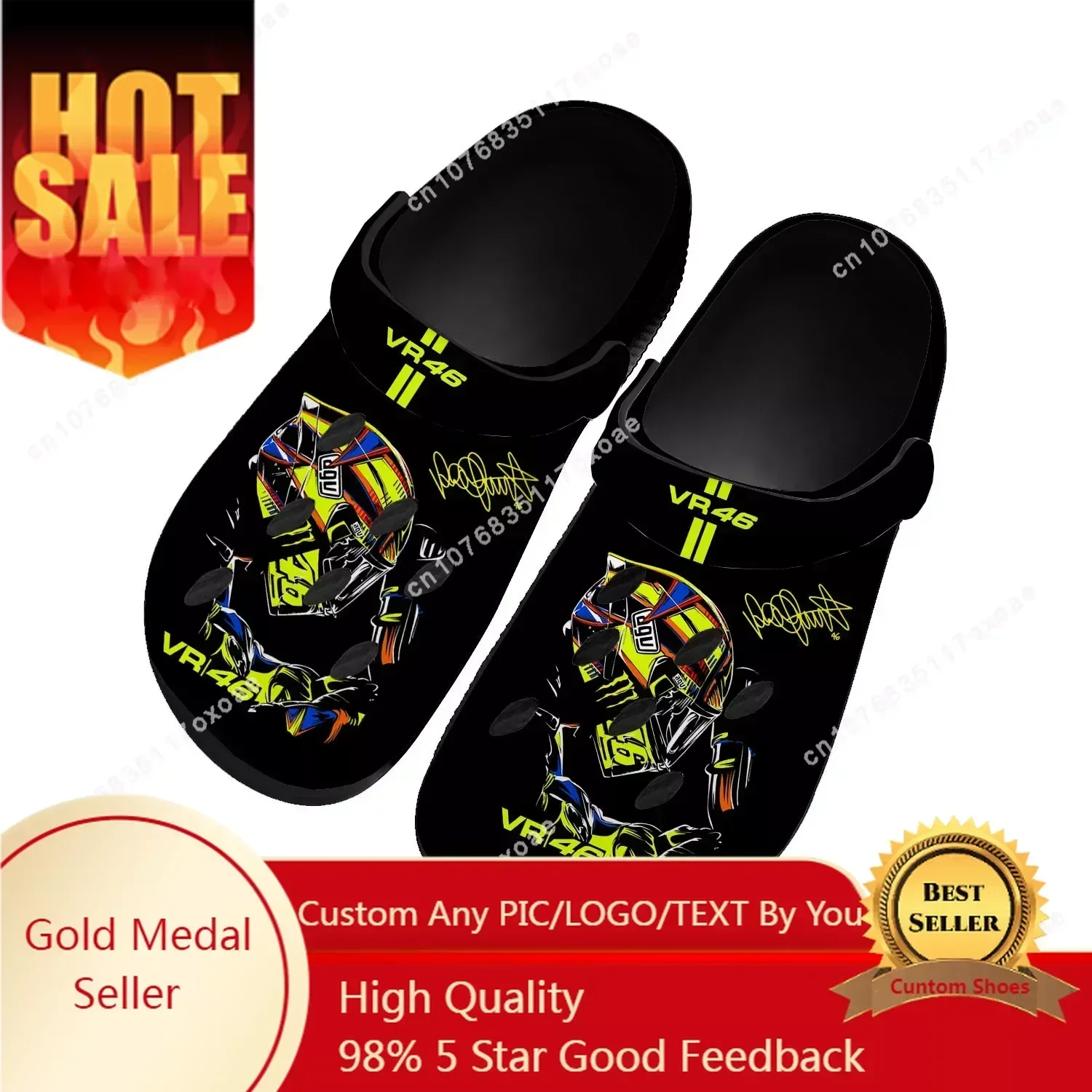 

I-Italian Home Clog Racer Rossi Men Women Youth Boy Girl Sandals Motorcycle Shoe Custom Made Breathable Shoe Beach Hole Slippers