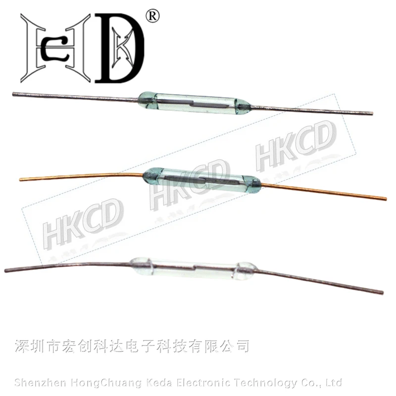 10pcs Dry reed switch normally open MKA14103 white tube silver leg green tube silver leg 2 * 14mm magnetic control switch